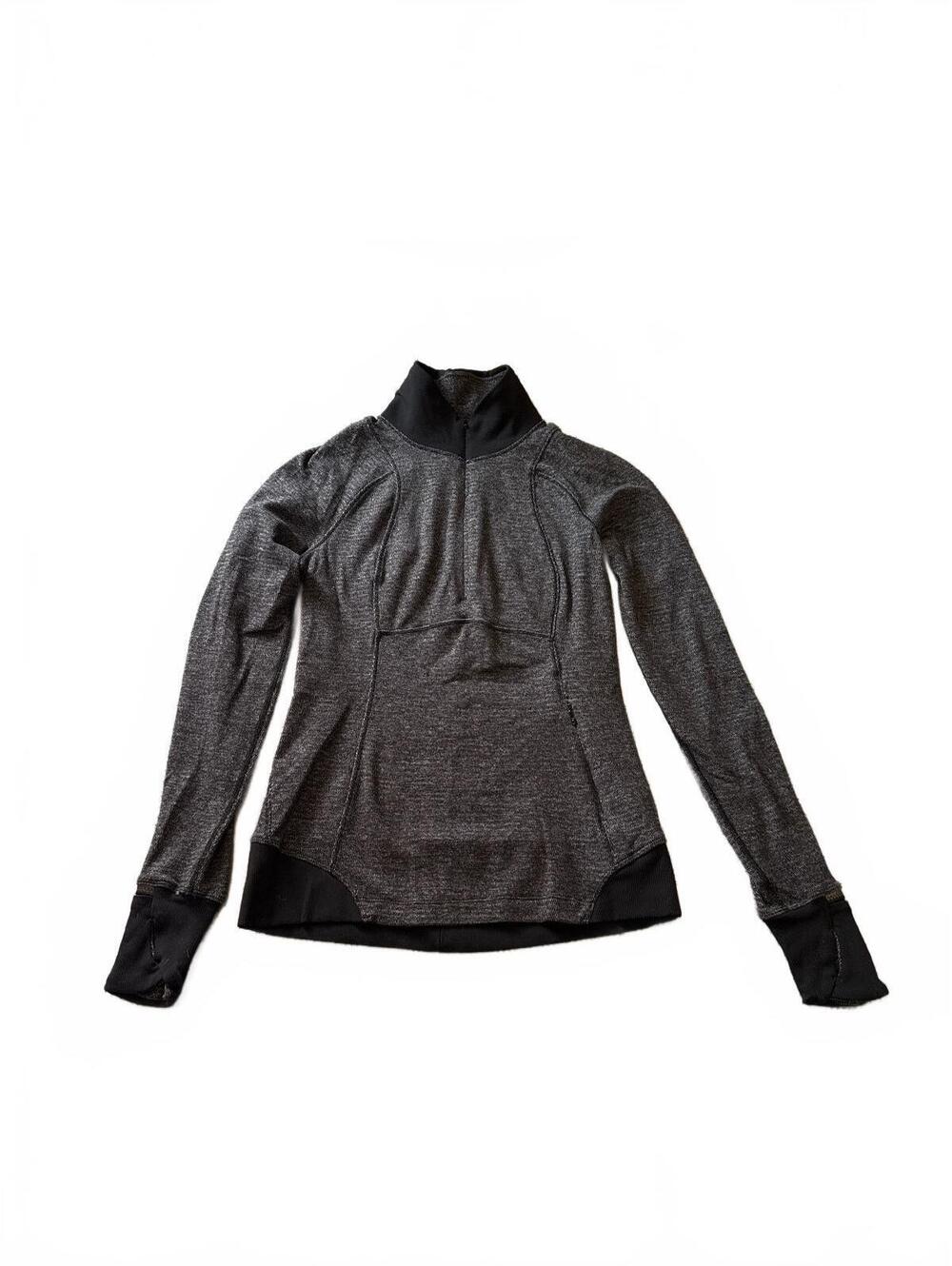 Lululemon Runderful 1/2 Half Zip Pullover Size S Gray Black Mini Check Pique